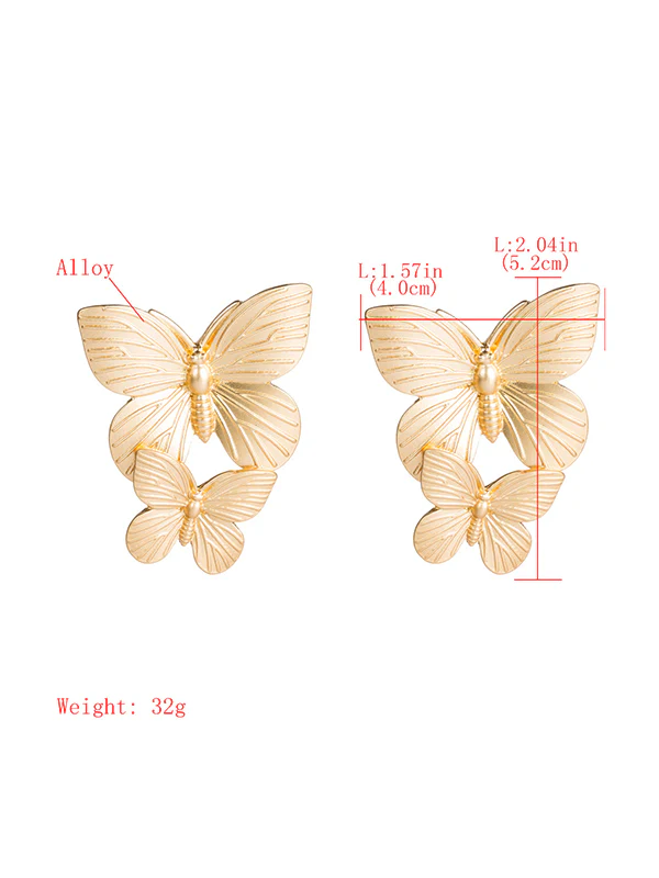 Normcore Butterfly Shape Drop Earrings - Image 7