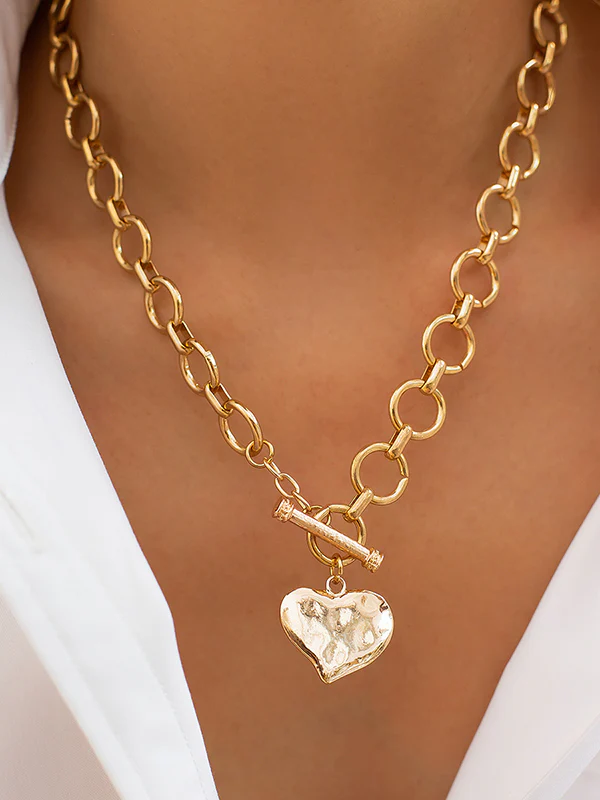 Normcore Chains Geometric Heart Shape Necklaces Accessories - Image 4