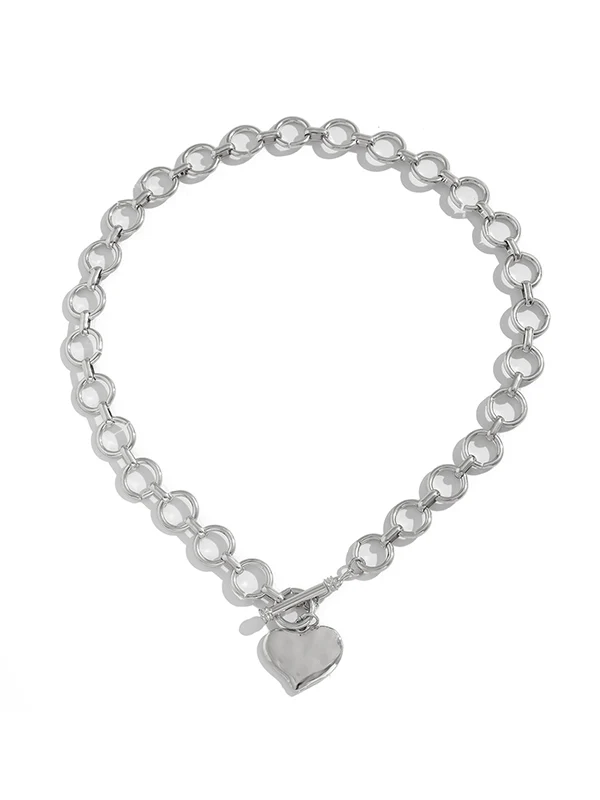 Normcore Chains Geometric Heart Shape Necklaces Accessories - Image 7