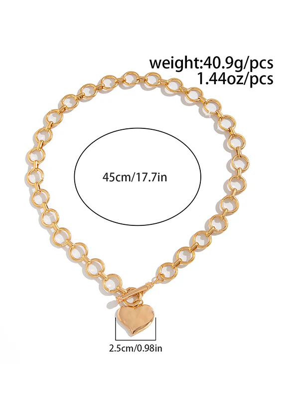 Normcore Chains Geometric Heart Shape Necklaces Accessories - Image 8