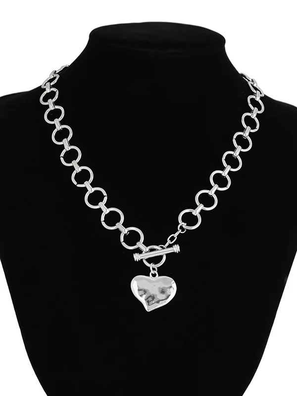 Normcore Chains Geometric Heart Shape Necklaces Accessories - Image 9