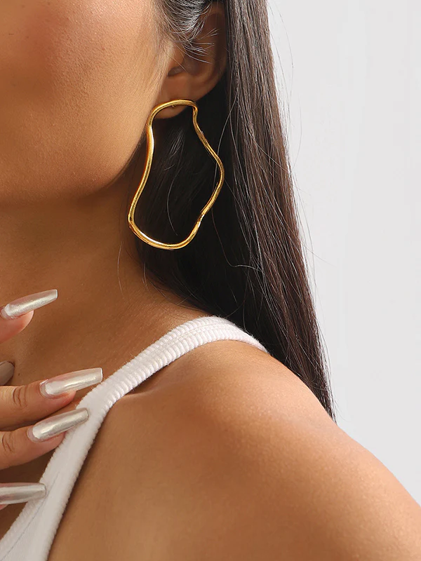 Normcore Geometric Drop Earrings - Image 2