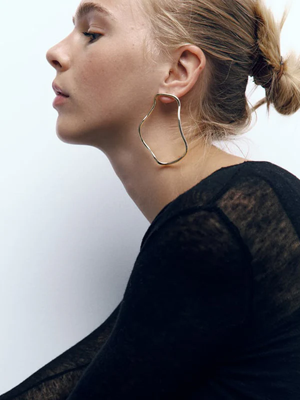Normcore Geometric Drop Earrings - Image 3