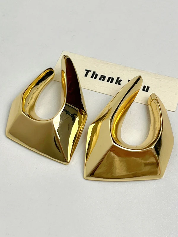 Normcore Geometric Hollow Drop Earrings - Image 5