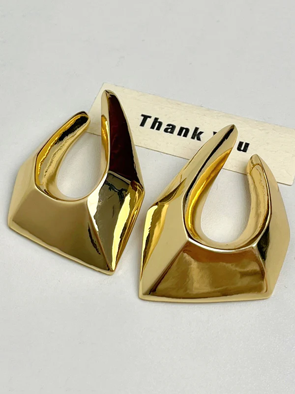 Normcore Geometric Hollow Drop Earrings - Image 6