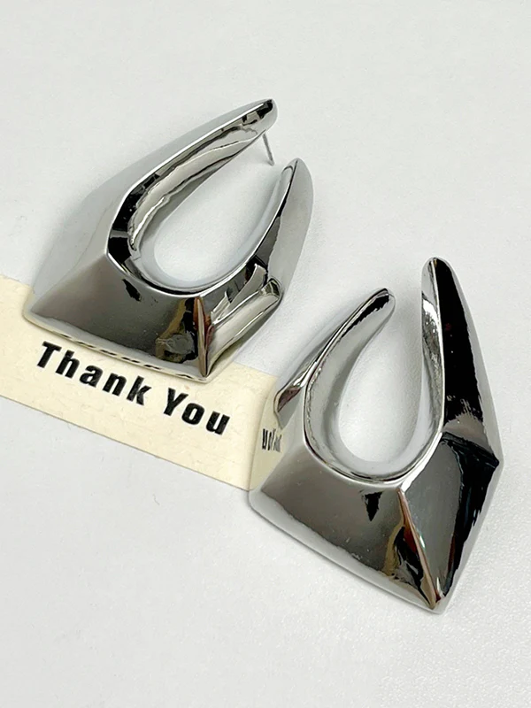 Normcore Geometric Hollow Drop Earrings - Image 7