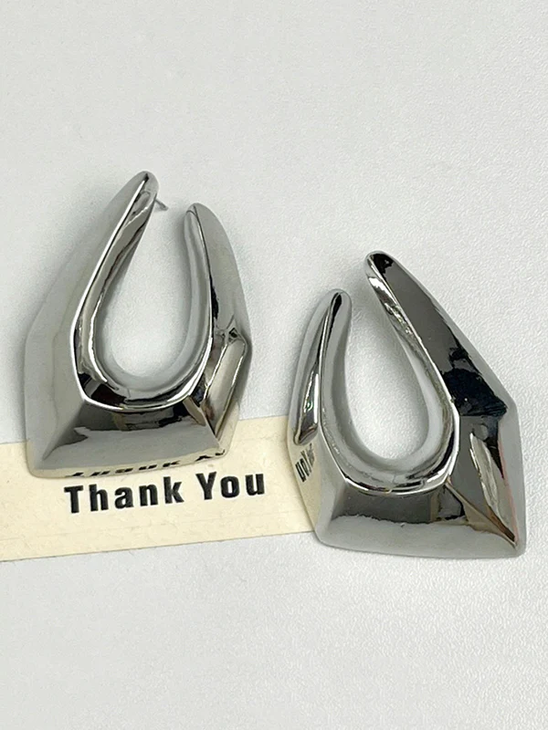 Normcore Geometric Hollow Drop Earrings - Image 8