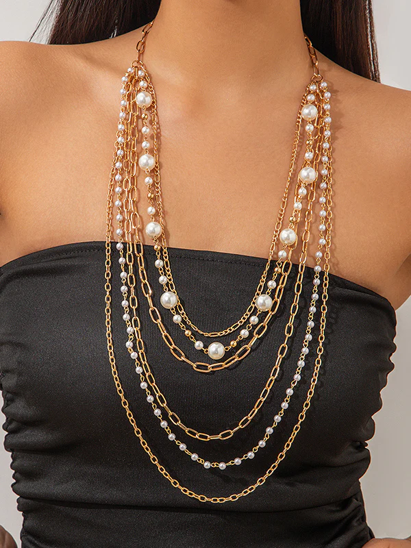 Normcore Geometric Layered Necklaces Accessories - Image 2