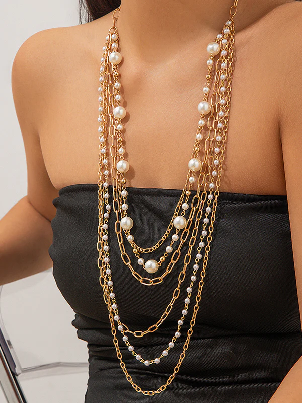 Normcore Geometric Layered Necklaces Accessories - Image 3