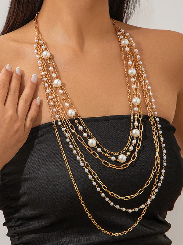 Normcore Geometric Layered Necklaces Accessories - Image 4