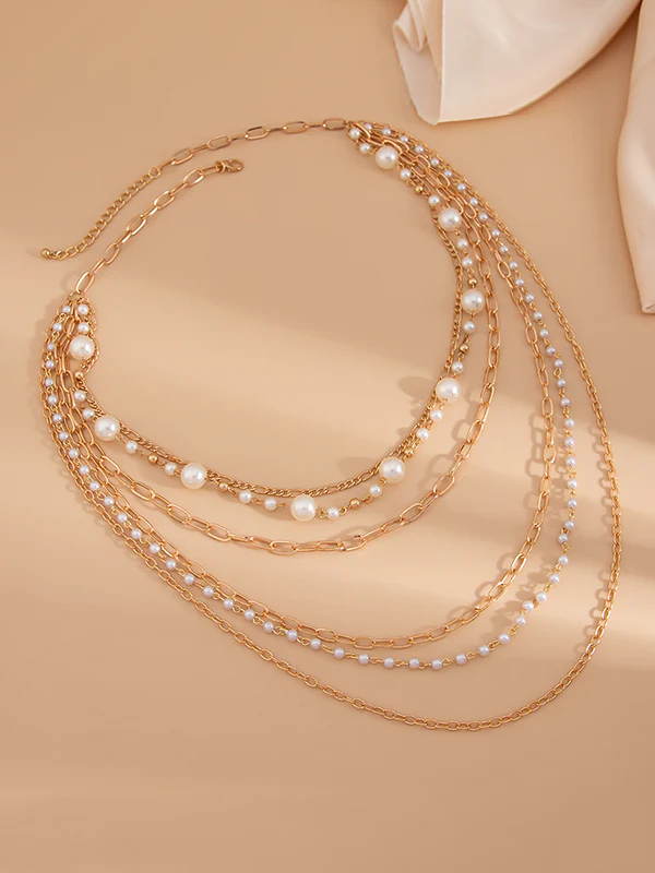 Normcore Geometric Layered Necklaces Accessories - Image 5
