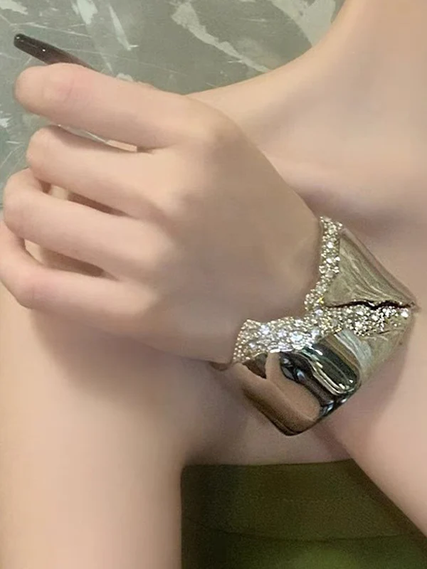 Normcore Geometric Rhine Stones Bracelet Accessories - Image 3