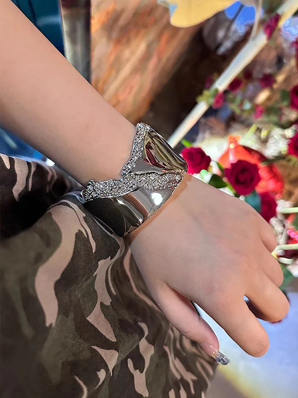 Normcore Geometric Rhine Stones Bracelet Accessories - Image 4
