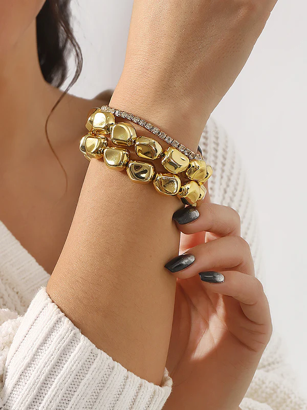 Normcore Geometric Rhine Stones Bracelet Accessories - Image 2