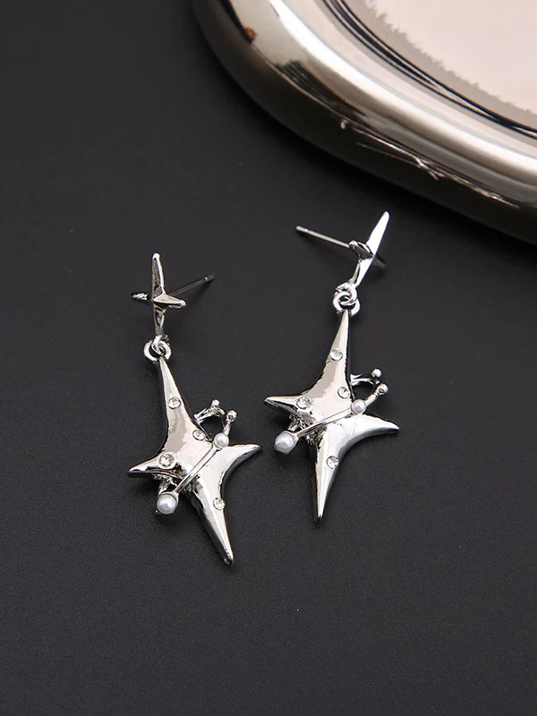 Normcore Geometric Star Shape Drop Earrings - Image 2
