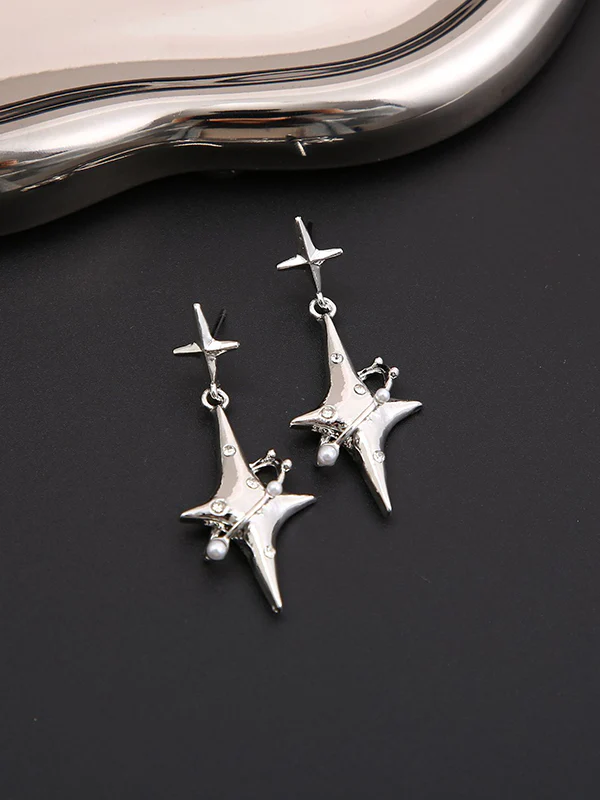 Normcore Geometric Star Shape Drop Earrings - Image 3