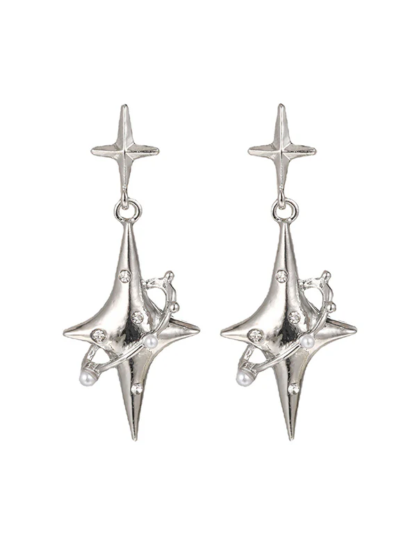 Normcore Geometric Star Shape Drop Earrings - Image 4