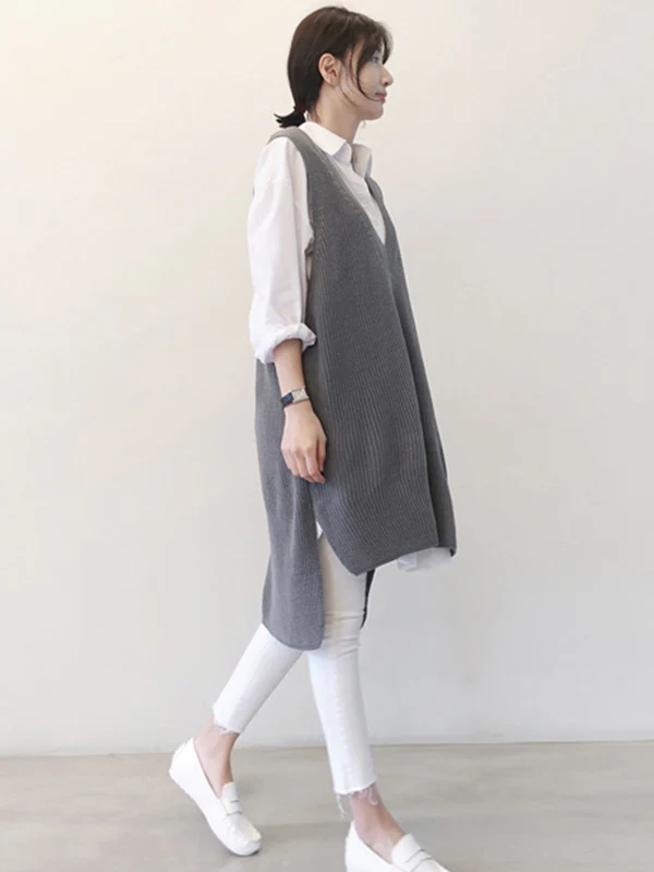 Office Long Sleeves Solid Color Lapel Blouses Shirt Dress - Image 8