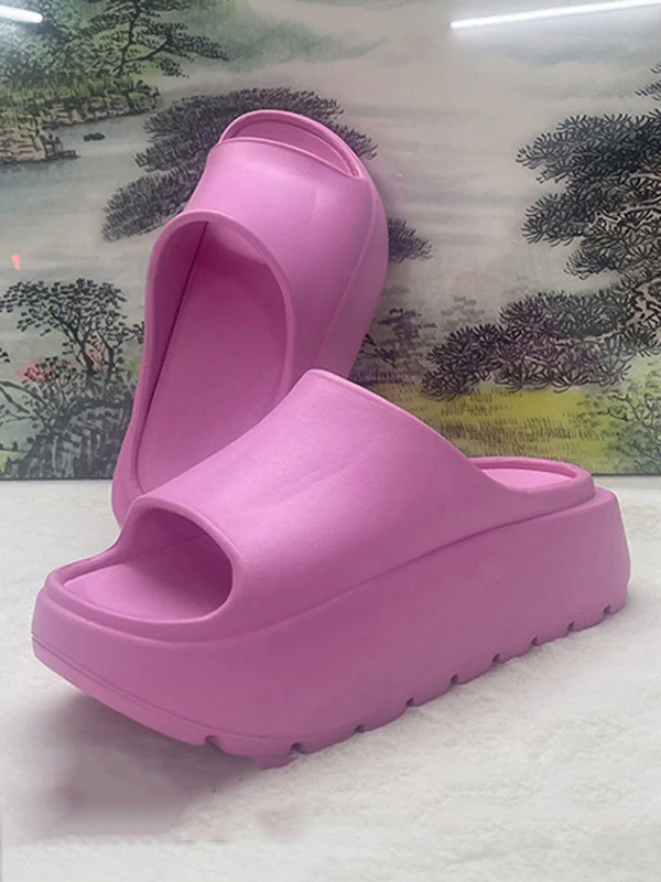 Open Toe Platform Shoes Slippers - Image 3