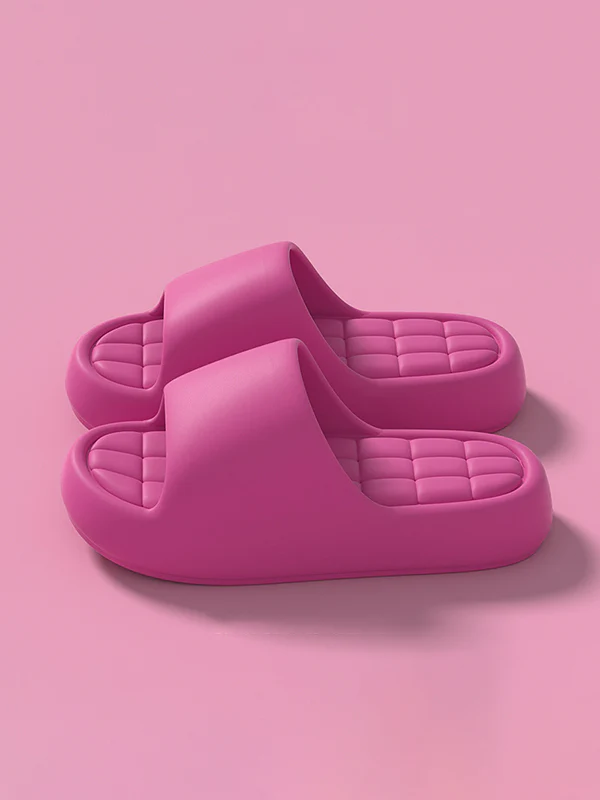 Open Toe Solid Color Platform Shoes Slippers - Image 11