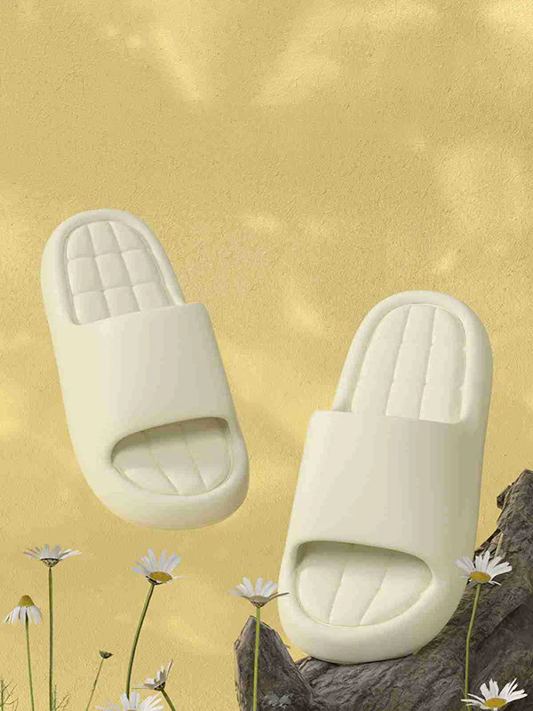 Open Toe Solid Color Platform Shoes Slippers - Image 3