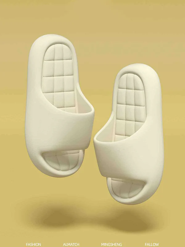 Open Toe Solid Color Platform Shoes Slippers - Image 4