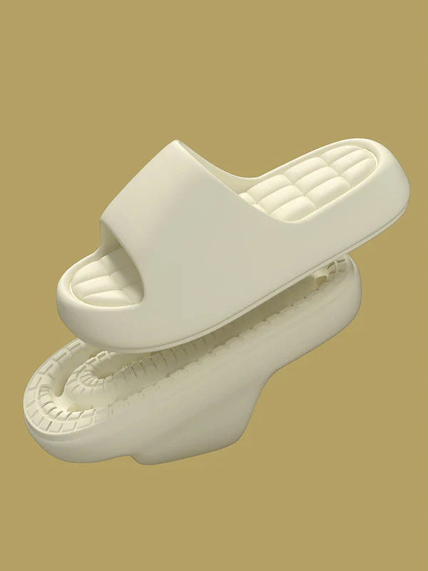 Open Toe Solid Color Platform Shoes Slippers - Image 5