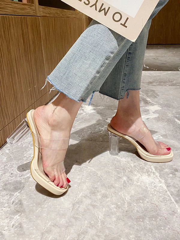 Open Toe Transparent Platform Shoes Sandals - Image 6
