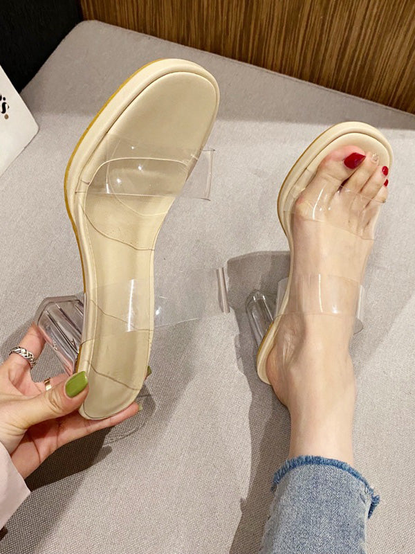 Open Toe Transparent Platform Shoes Sandals - Image 7
