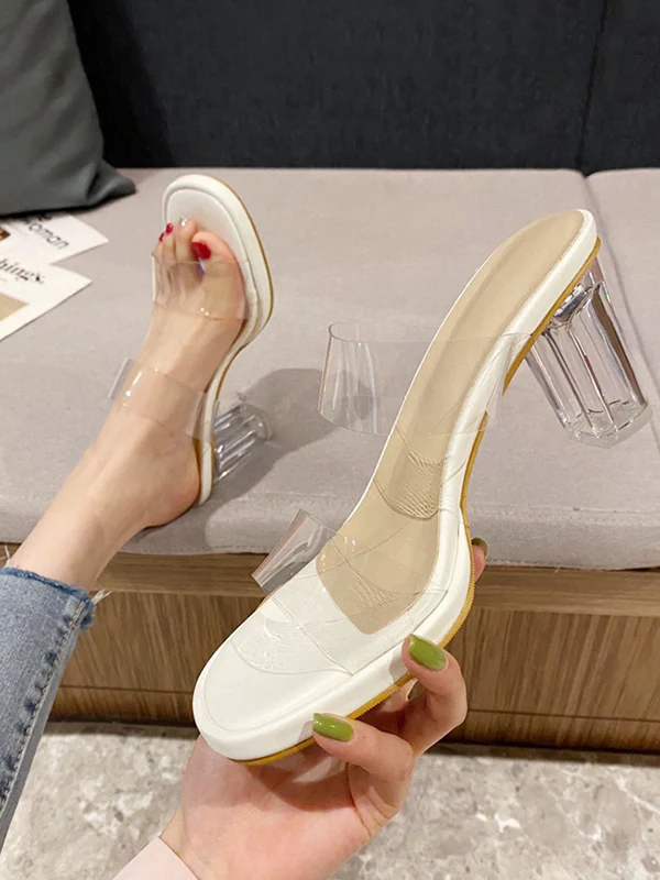 Open Toe Transparent Platform Shoes Sandals - Image 8