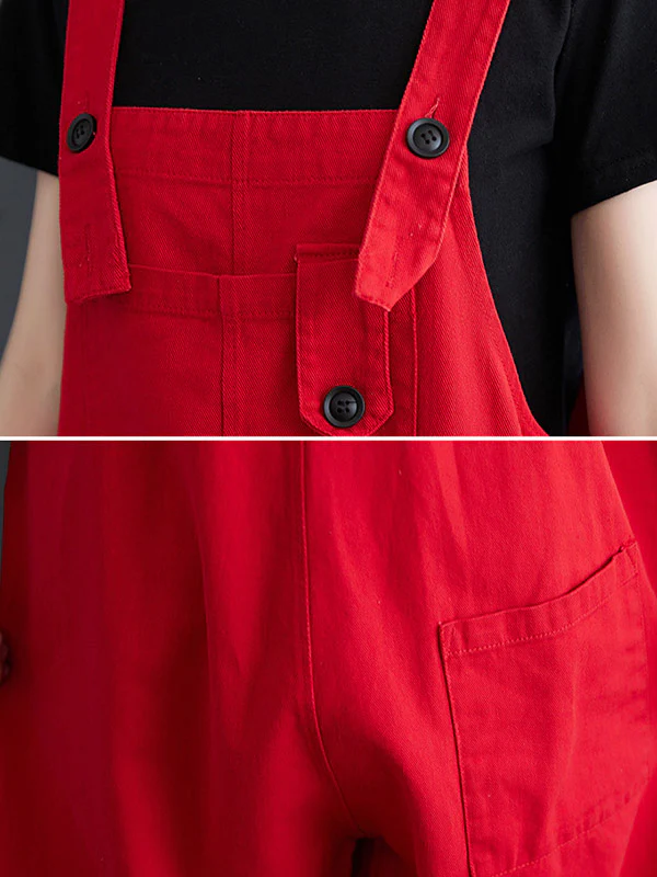 Original Cartoon Printed Puff Denim Overalls - Image 14