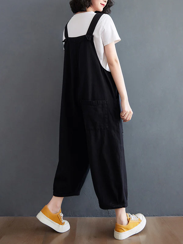 Original Cartoon Printed Puff Denim Overalls - Image 7