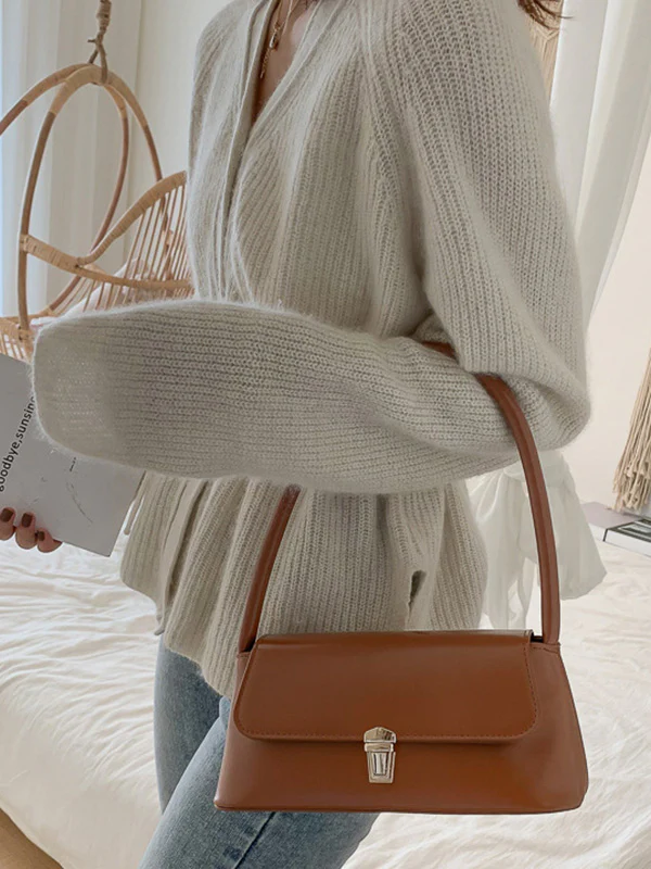 Original Chic 4 Colors Leather Shoulder Bag - Image 6