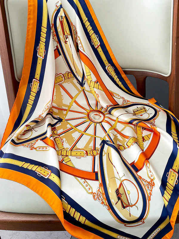 Original Contrast Color Printed Shawl&Scarf - Image 5