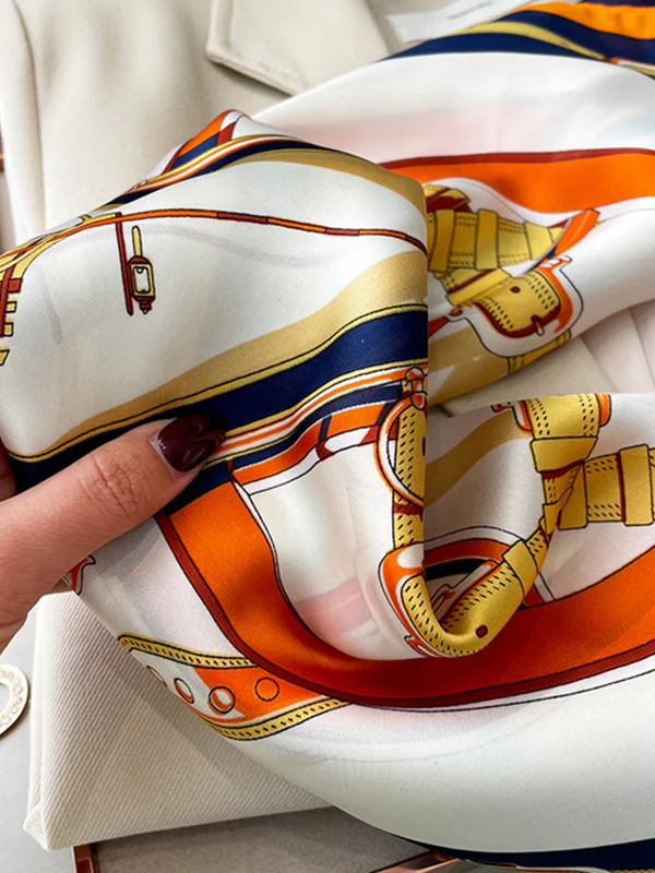 Original Contrast Color Printed Shawl&Scarf - Image 9
