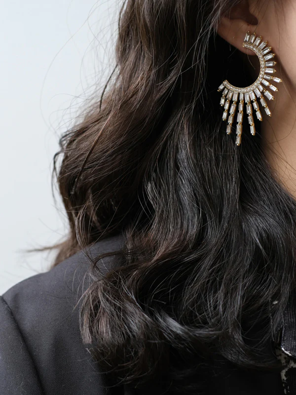 Original Contrast Color Zircon Earrings Accessories - Image 2