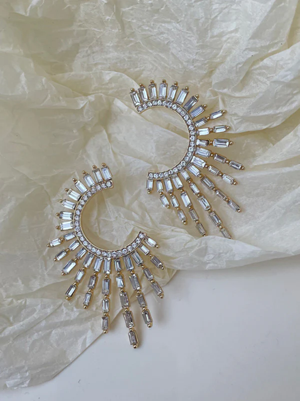 Original Contrast Color Zircon Earrings Accessories - Image 4