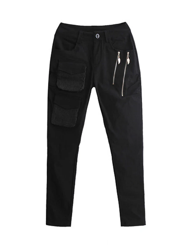 Original Cool Split-Joint With Pockets Zipper Casual Pants Bottoms - Image 13