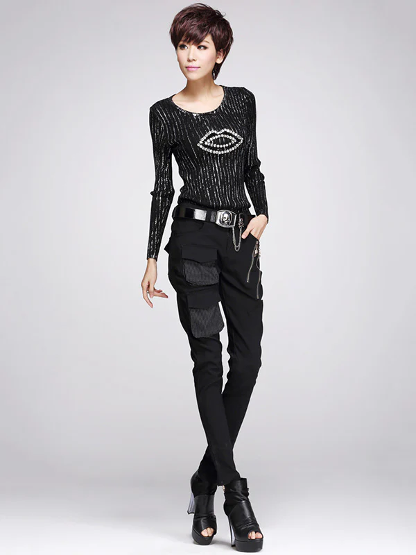 Original Cool Split-Joint With Pockets Zipper Casual Pants Bottoms - Image 6