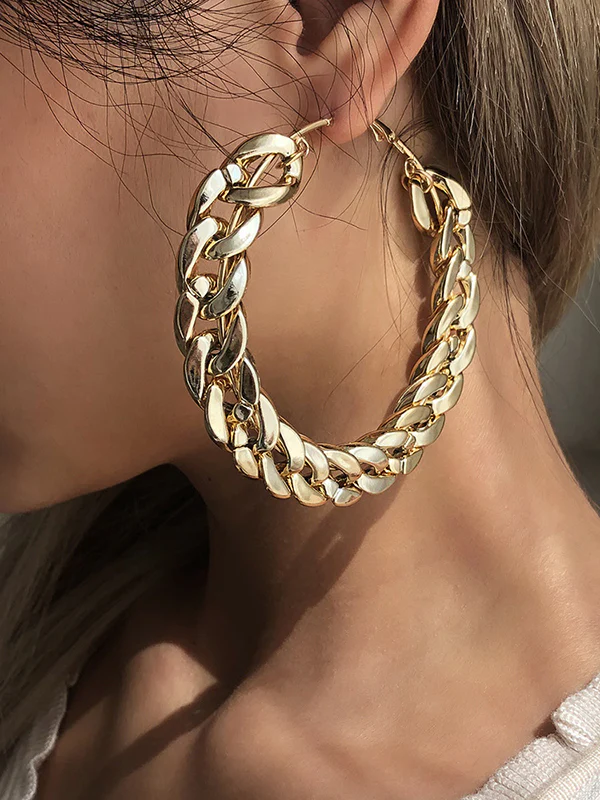 Original Cool Statement Chain Earrings - Image 2