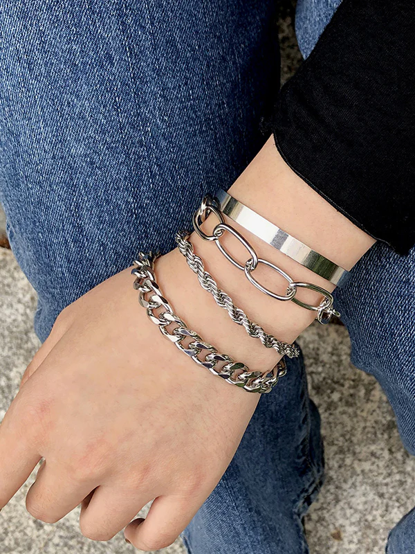 Original Cool Statement Chains Bracelet - Image 2