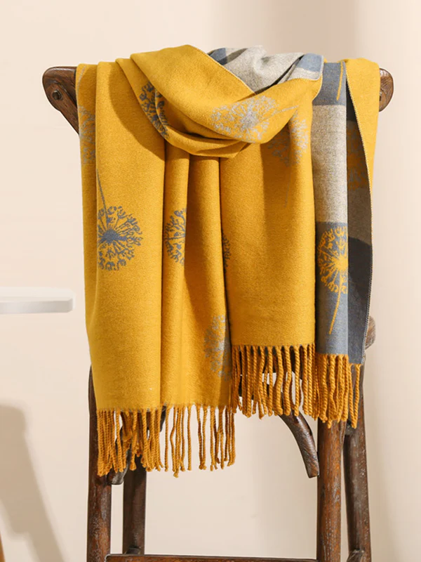 Original Creation Contrast Color Tasseled Shawl&Scarf - Image 5