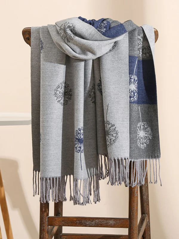 Original Creation Contrast Color Tasseled Shawl&Scarf - Image 6