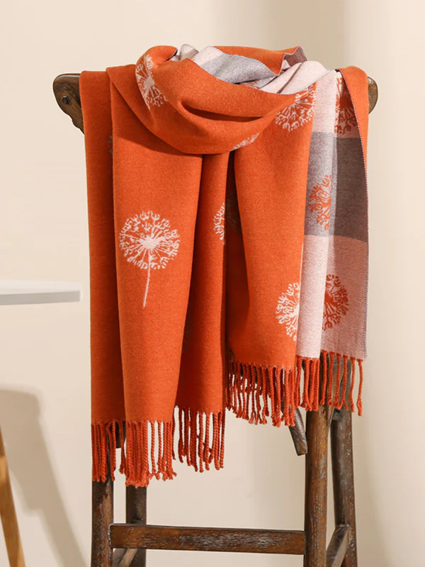 Original Creation Contrast Color Tasseled Shawl&Scarf - Image 7