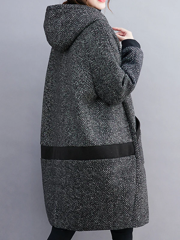 Original Creation Long Sleeves Loose Keep Warm Hooded Outerwear - Image 4