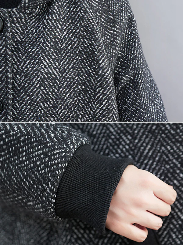 Original Creation Long Sleeves Loose Keep Warm Hooded Outerwear - Image 9