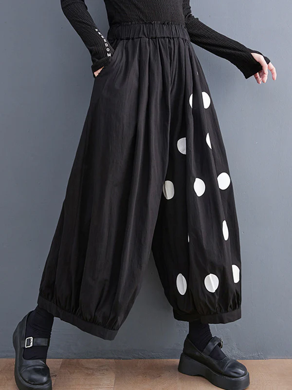 Original Creation Loose Wide Leg Polka-Dot Casual Pants Bottoms - Image 2