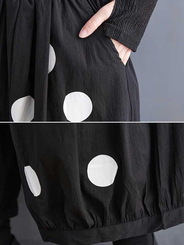 Original Creation Loose Wide Leg Polka-Dot Casual Pants Bottoms - Image 8
