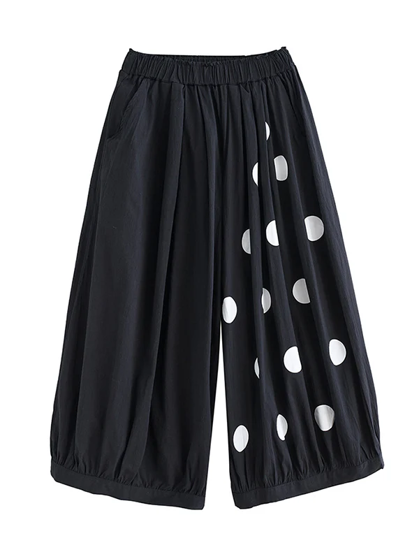 Original Creation Loose Wide Leg Polka-Dot Casual Pants Bottoms - Image 9