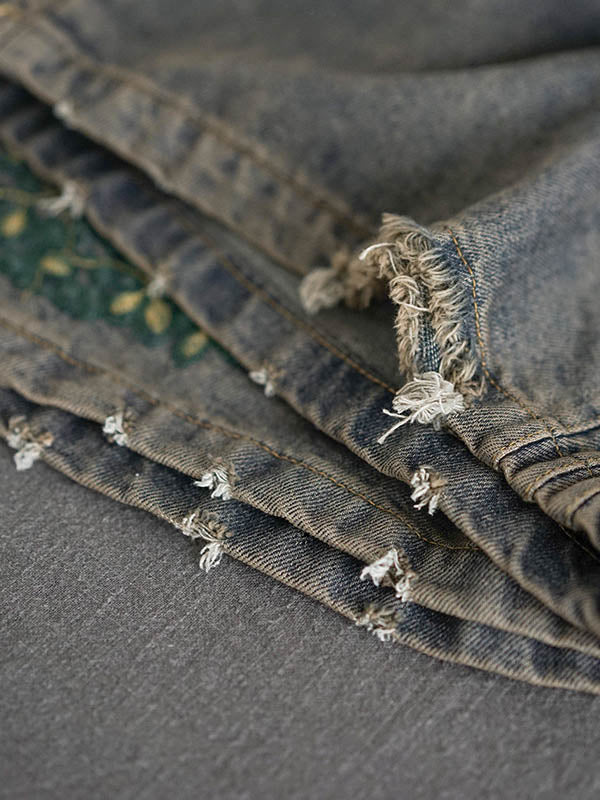 Original Embroidered Wide-Leg Column Jean Pants - Image 12